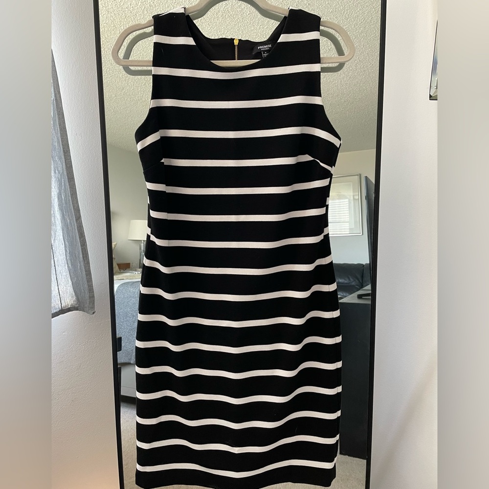 Black and White Striped Dress
